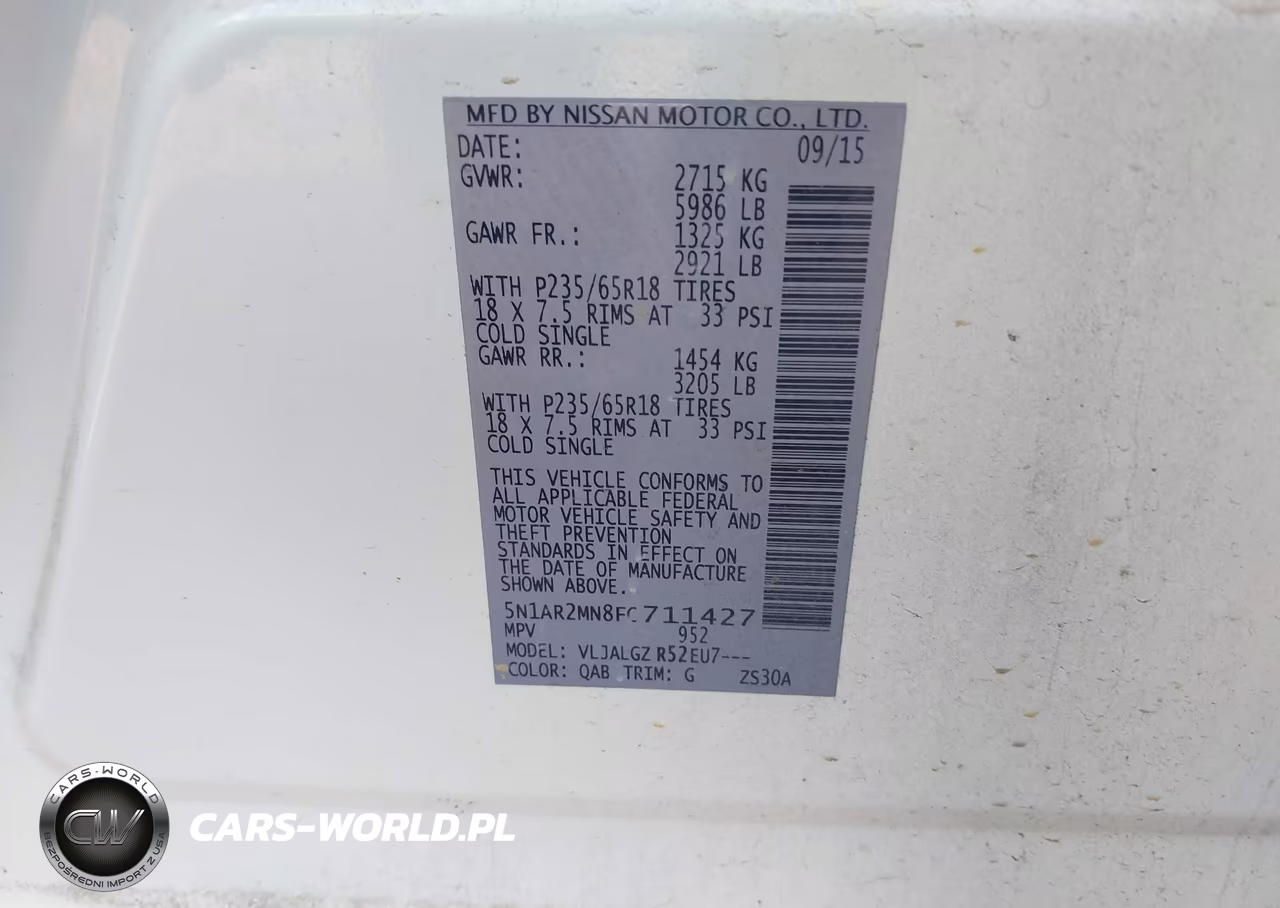 2015 Nissan Pathfinder Sl VIN:5N1AR2MN8FC711427 - 9