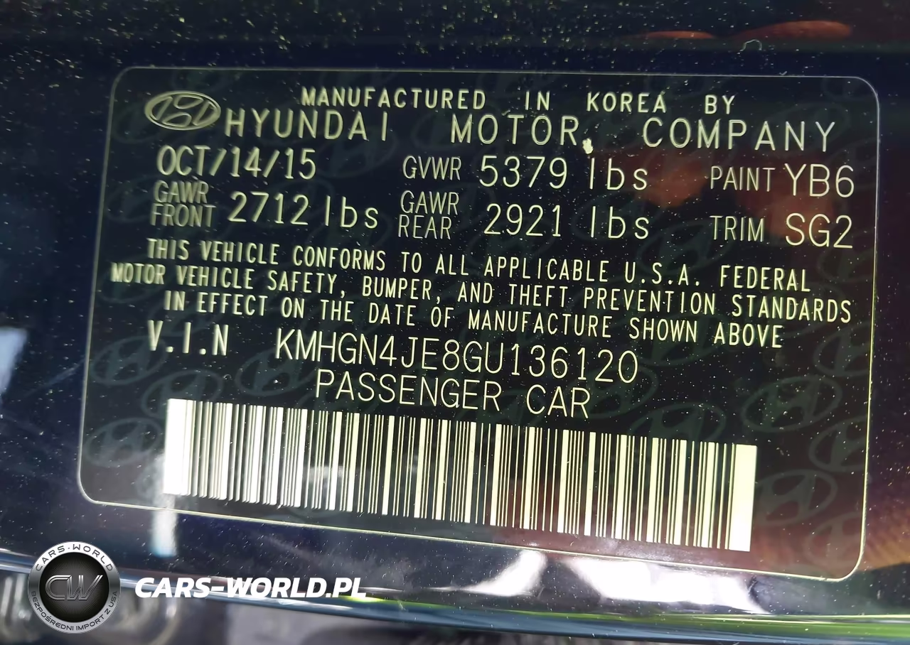 2016 Hyundai Genesis 3.8 VIN:KMHGN4JE8GU136120 - 9