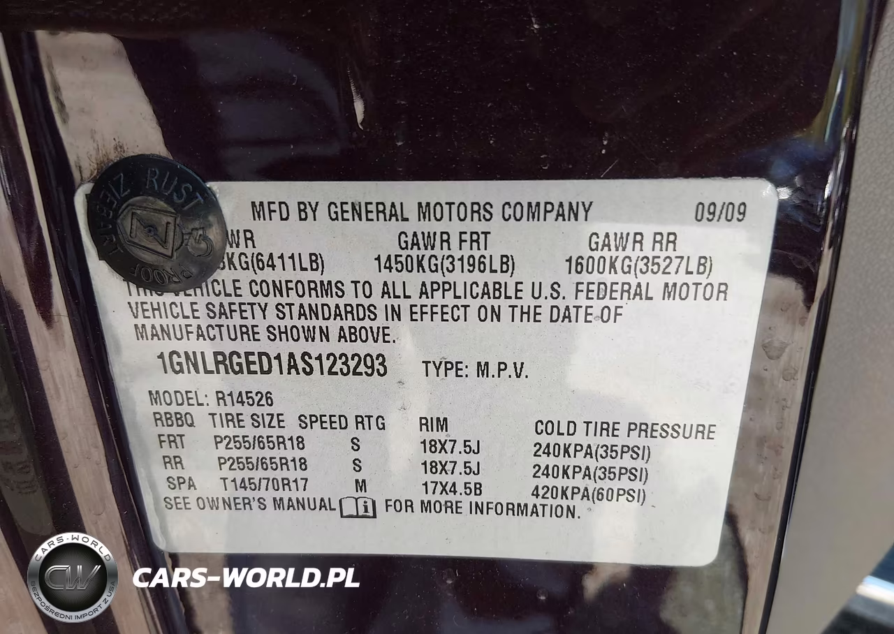 2010 Chevrolet Traverse Lt VIN:1GNLRGED1AS123293 - 9