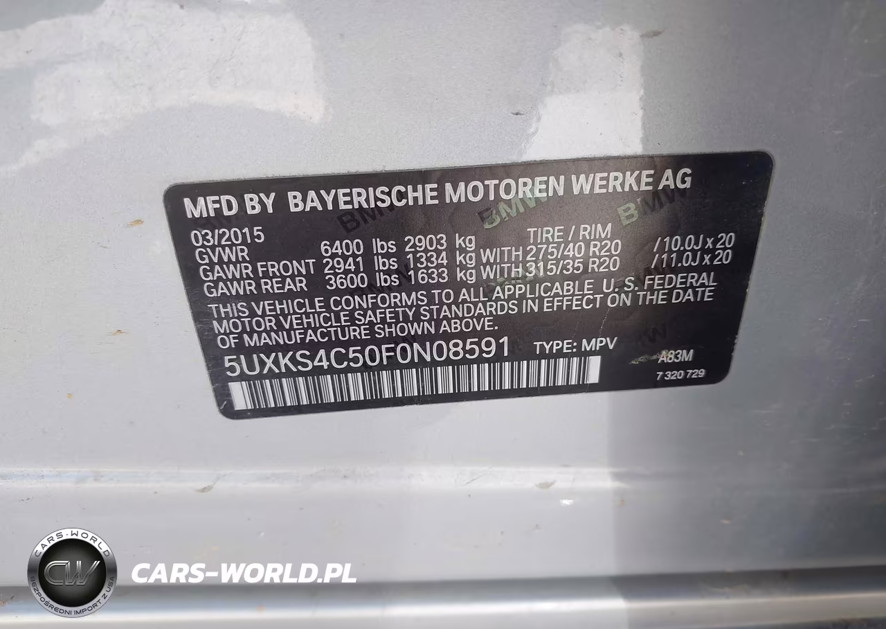 2015 BMW X5 xDrive35D VIN:5UXKS4C50F0N08591 - 9