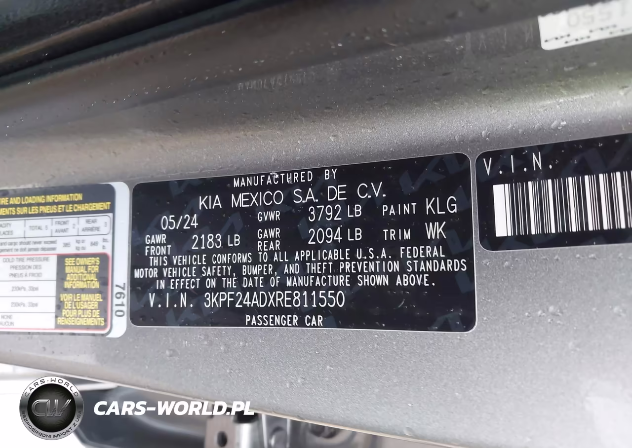 2024 Kia Forte Lxs VIN:3KPF24ADXRE811550 - 9