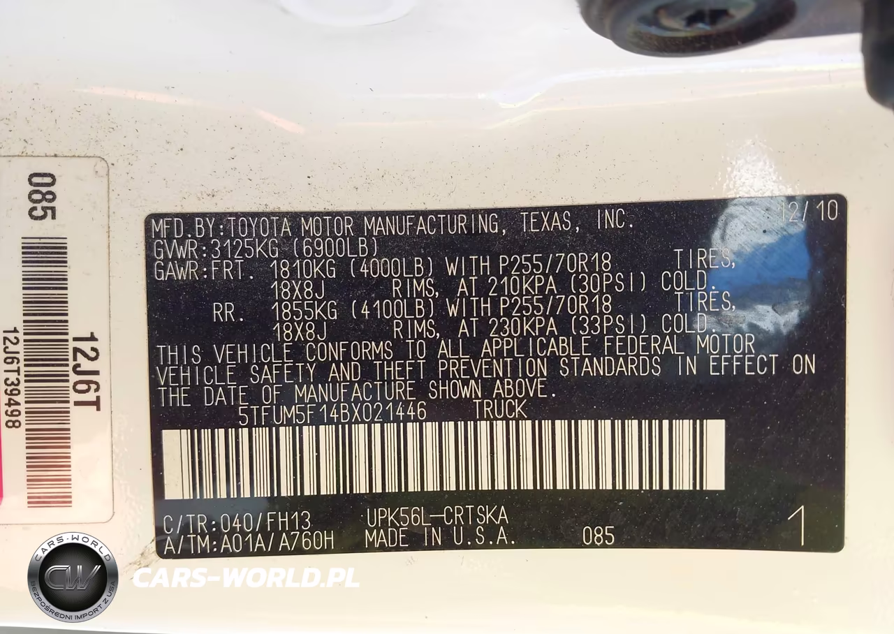 2011 Toyota Tundra Grade 4.6L V8 VIN:5TFUM5F14BX021446 - 9