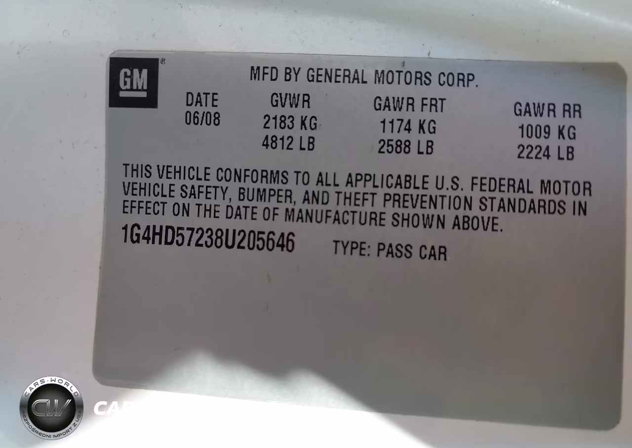2008 Buick Lucerne Cxl VIN:1G4HD57238U205646 - 9
