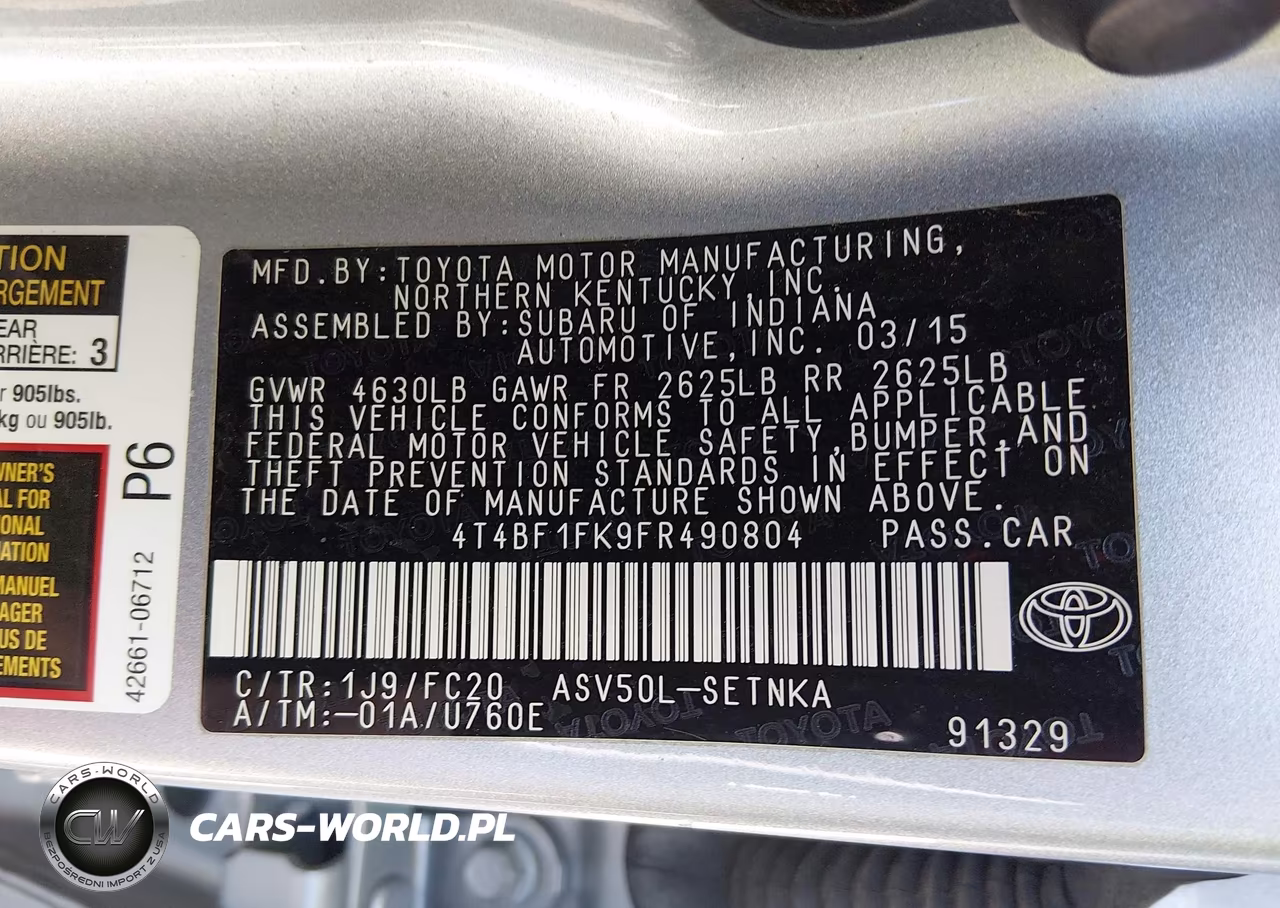 2015 Toyota Camry Le VIN:4T4BF1FK9FR490804 - 9