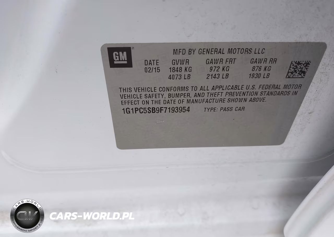 2015 Chevrolet Cruze 1Lt Auto VIN:1G1PC5SB9F7193954 - 9