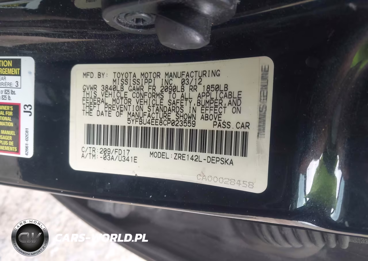 2012 Toyota Corolla S VIN:5YFBU4EE8CP023559 - 9