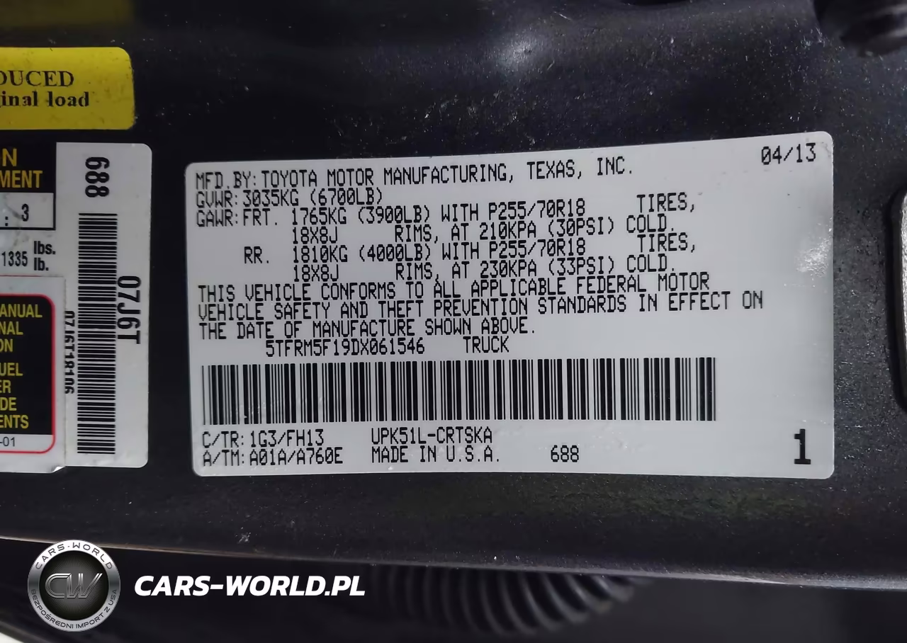 2013 Toyota Tundra Grade 4.6L V8 VIN:5TFRM5F19DX061546 - 9