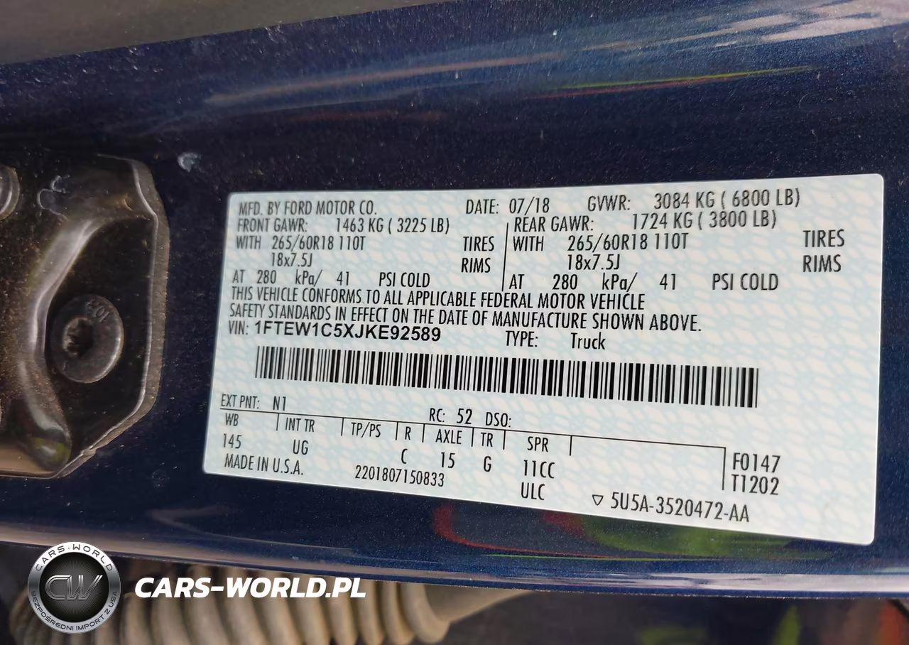 2018 Ford F-150 Xlt VIN:1FTEW1C5XJKE92589 - 9