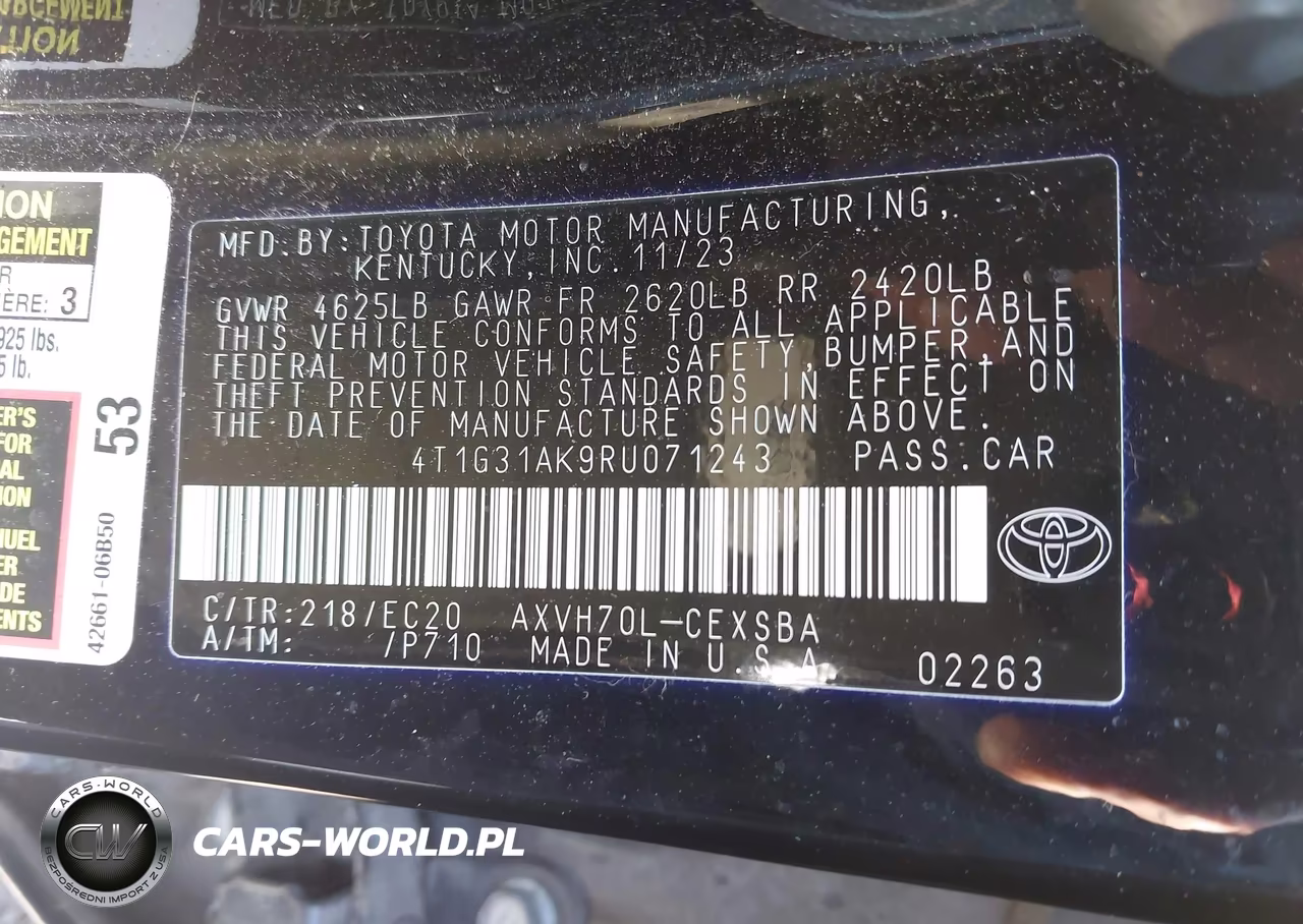 2024 Toyota Camry Hybrid Se Nightshade VIN:4T1G31AK9RU071243 - 9