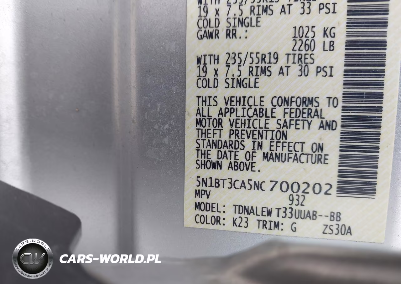 2022 Nissan Rogue Sl Fwd VIN:5N1BT3CA5NC700202 - 9