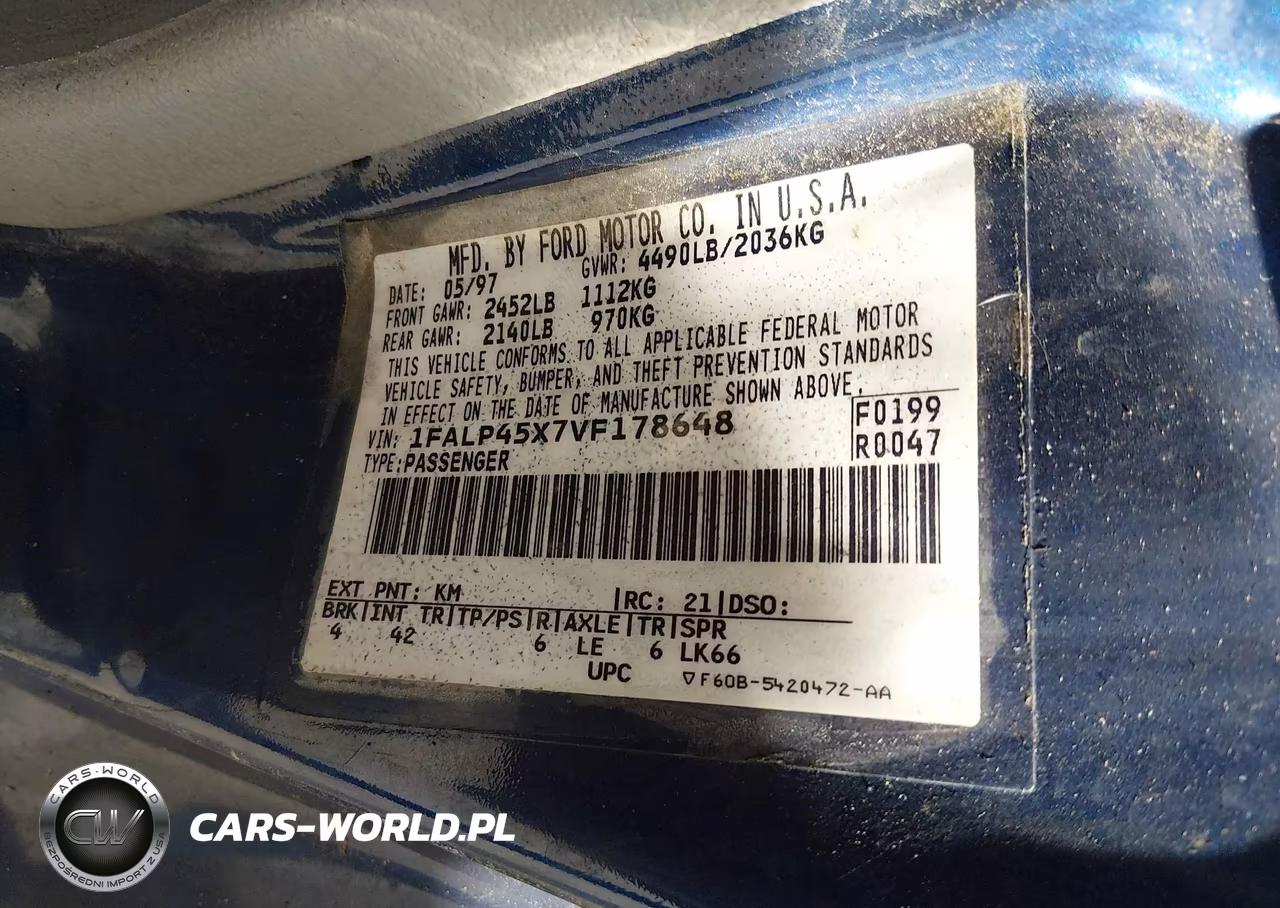 1997 Ford Mustang Gt VIN:1FALP45X7VF178648 - 9