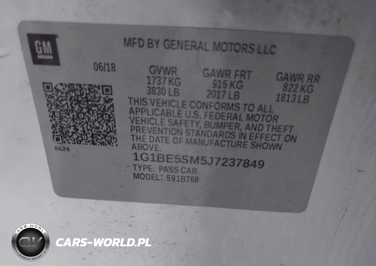 2018 Chevrolet Cruze Lt Auto VIN:1G1BE5SM5J7237849 - 9