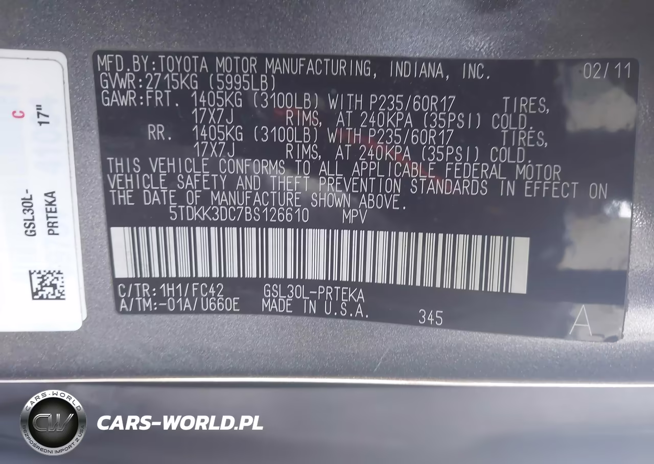 2011 Toyota Sienna Le V6 VIN:5TDKK3DC7BS126610 - 9