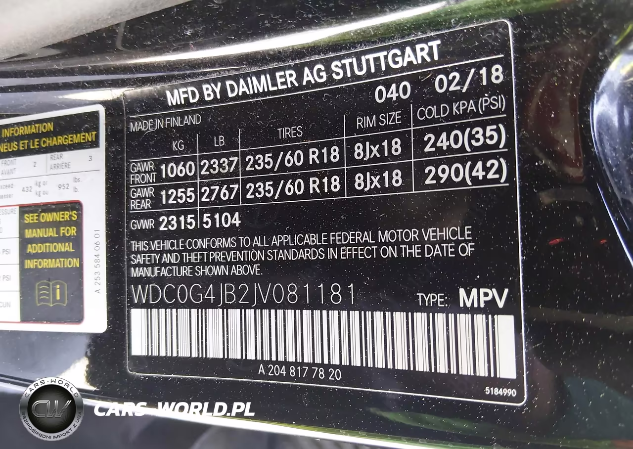2018 Mercedes-Benz Glc 300 VIN:WDC0G4JB2JV081181 - 9