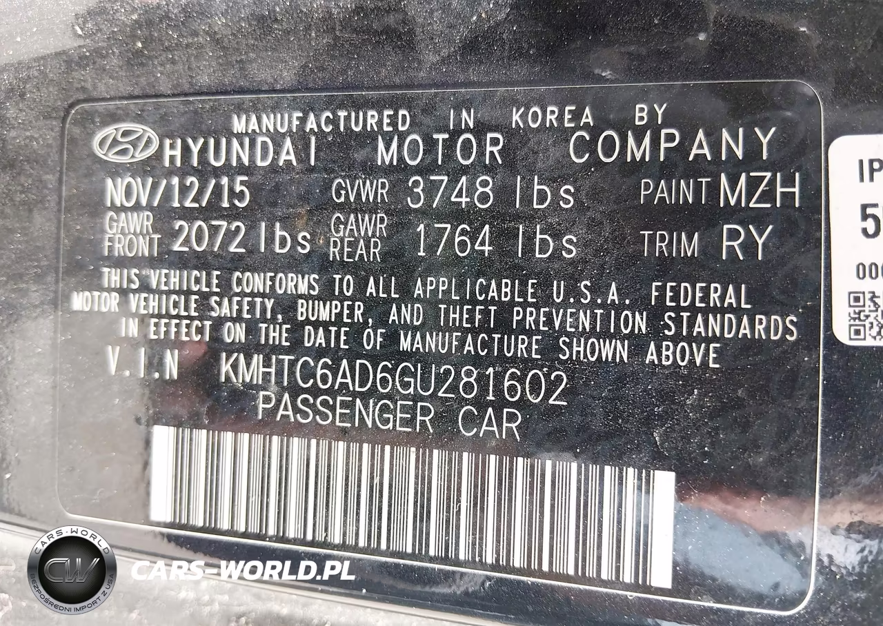 2016 Hyundai Veloster VIN:KMHTC6AD6GU281602 - 9