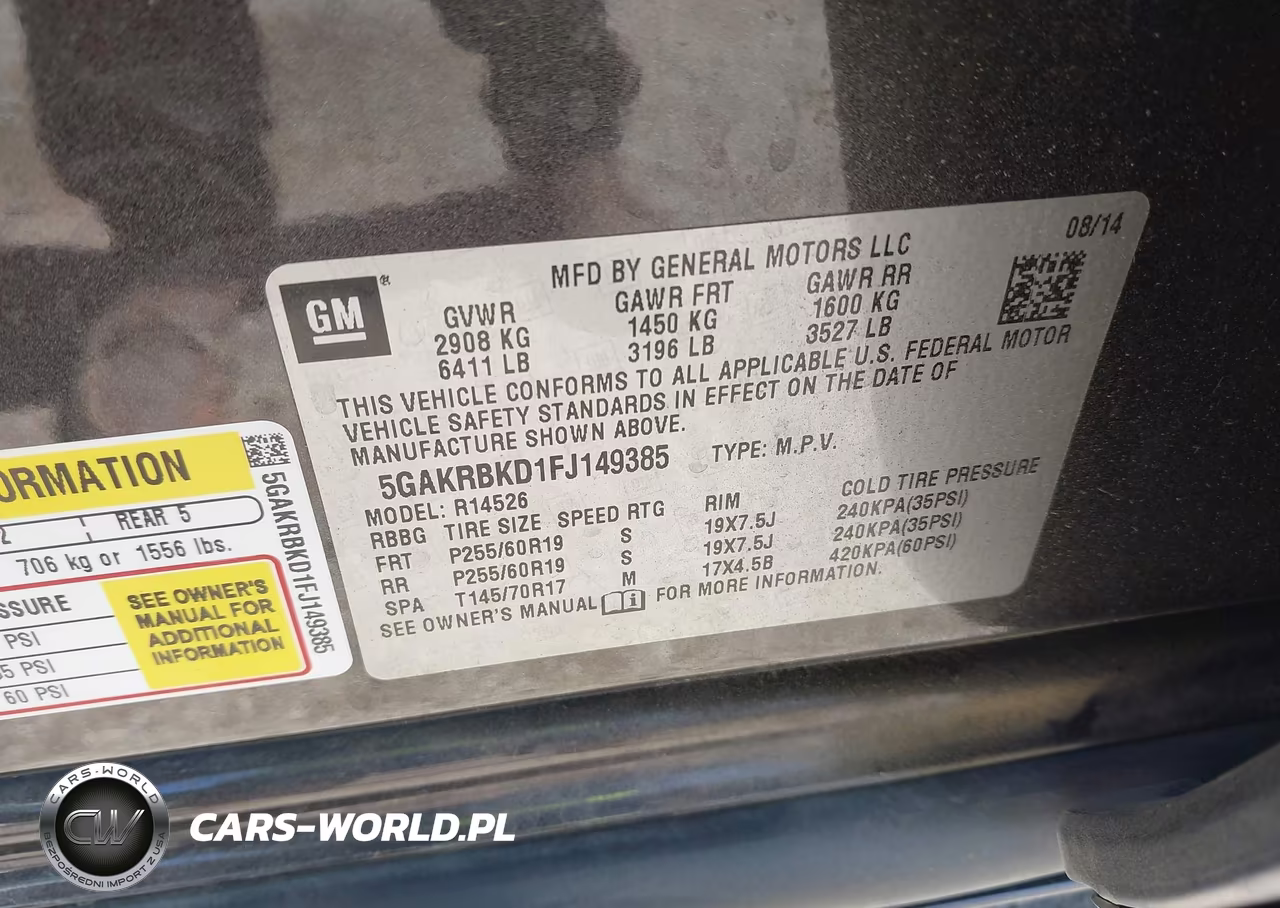 2015 Buick Enclave Leather VIN:5GAKRBKD1FJ149385 - 9