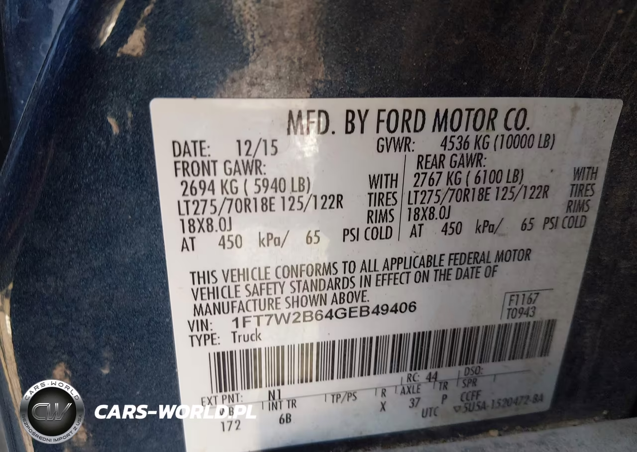 2016 Ford F-250 Lariat VIN:1FT7W2B64GEB49406 - 9