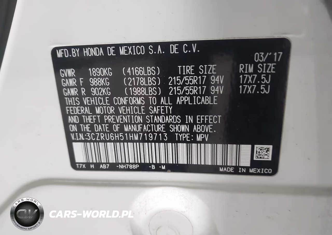 2017 Honda Hr-V Ex VIN:3CZRU6H51HM719713 - 9