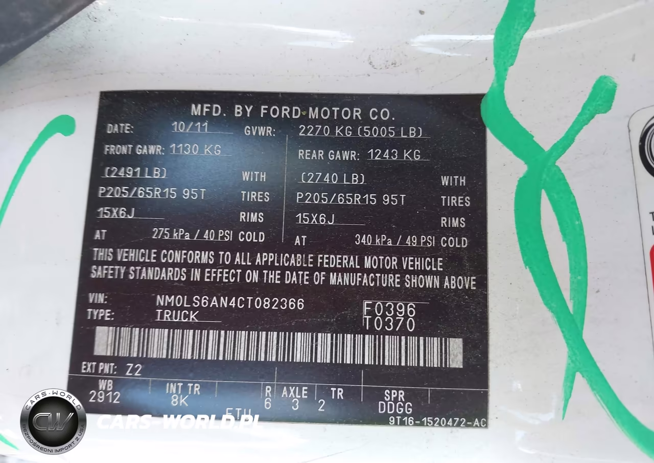 2012 Ford Transit Connect Xl VIN:NM0LS6AN4CT082366 - 9