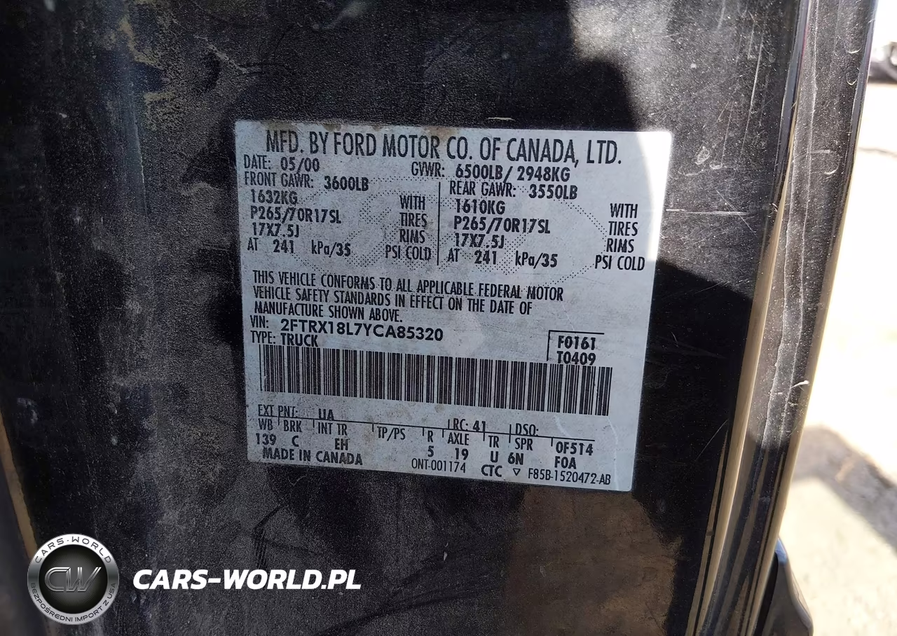 2000 Ford F-150 Lariat-Work Series-Xl-Xlt VIN:2FTRX18L7YCA85320 - 9