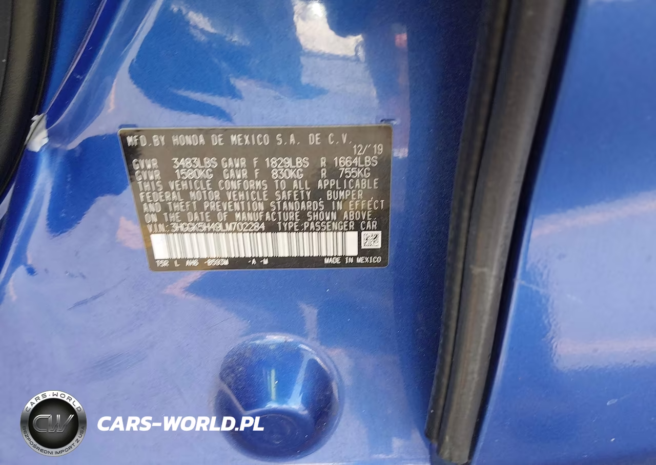 2020 Honda Fit Lx VIN:3HGGK5H49LM702284 - 9