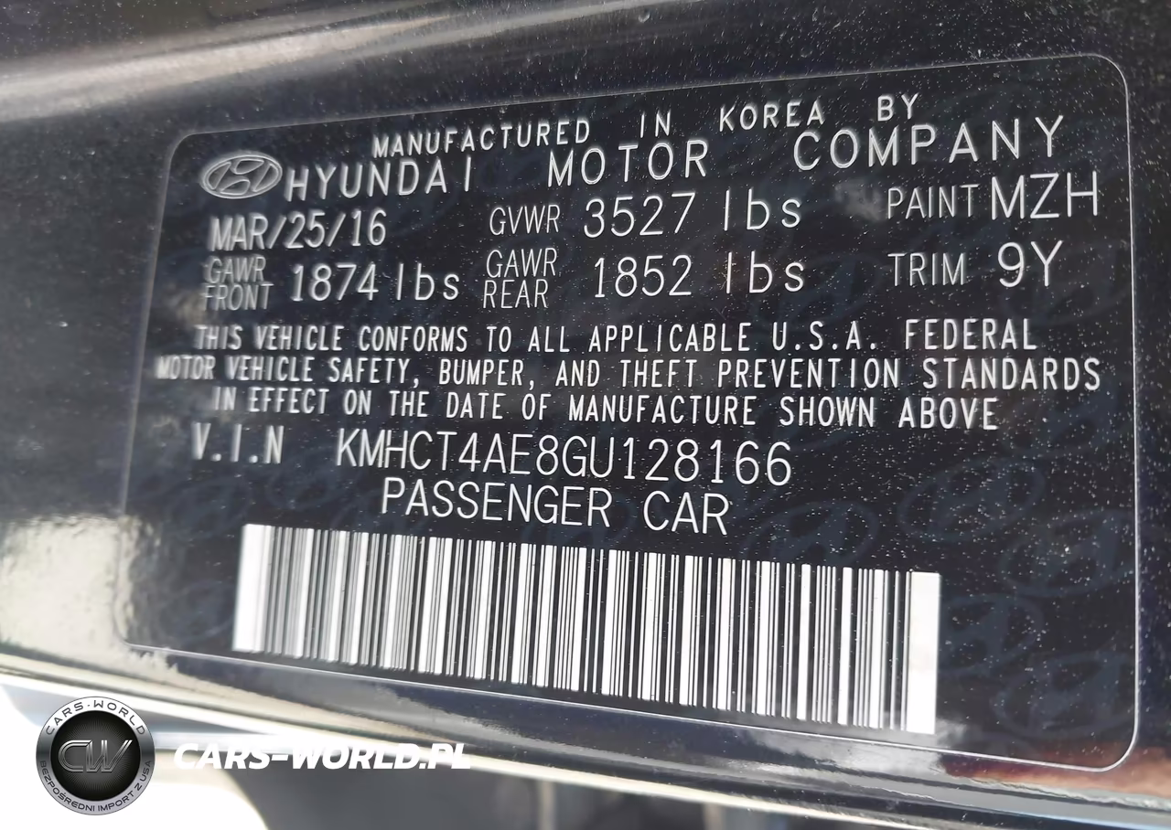 2016 Hyundai Accent Se VIN:KMHCT4AE8GU128166 - 9