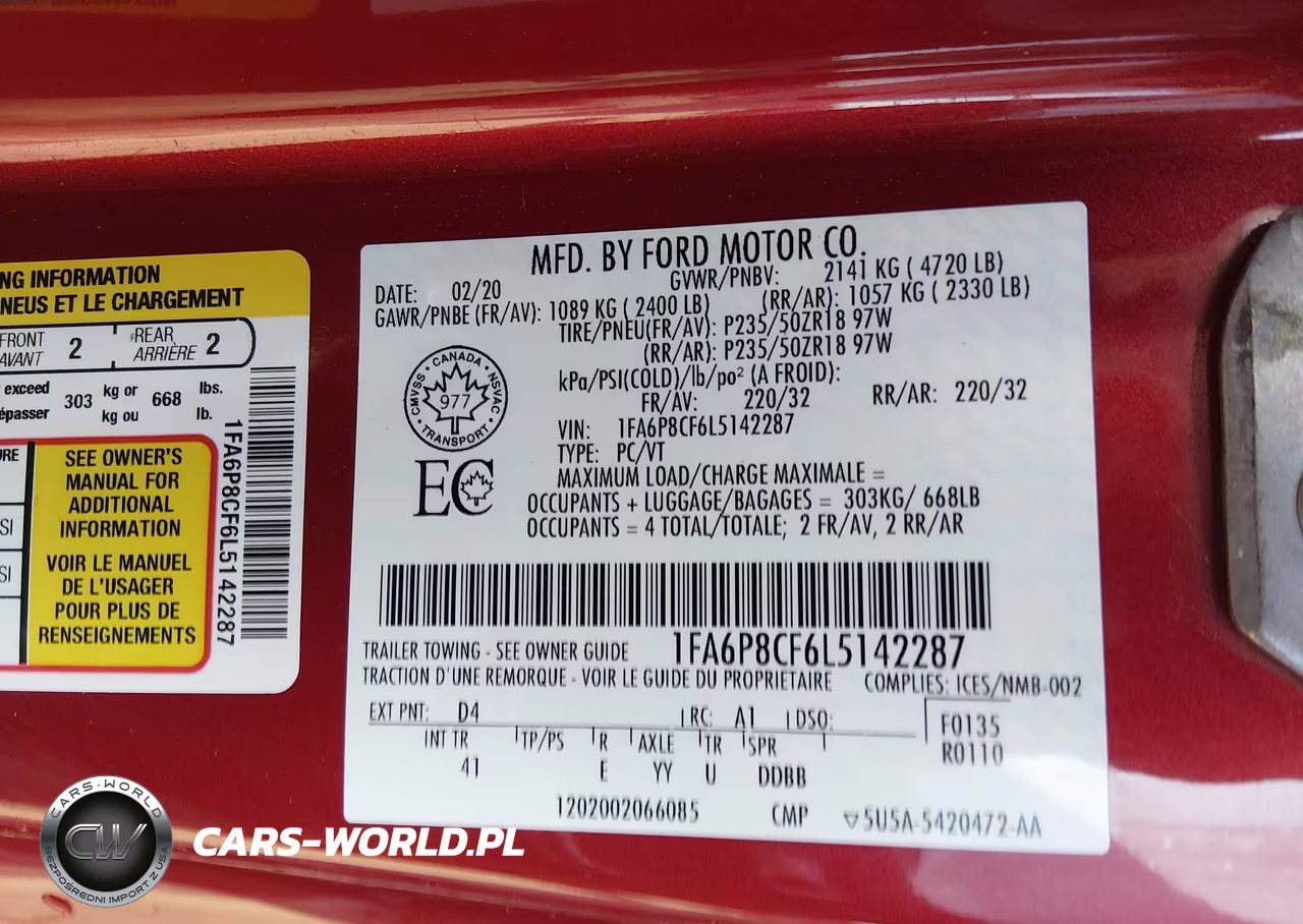 2020 Ford Mustang Gt Premium VIN:1FA6P8CF6L5142287 - 9