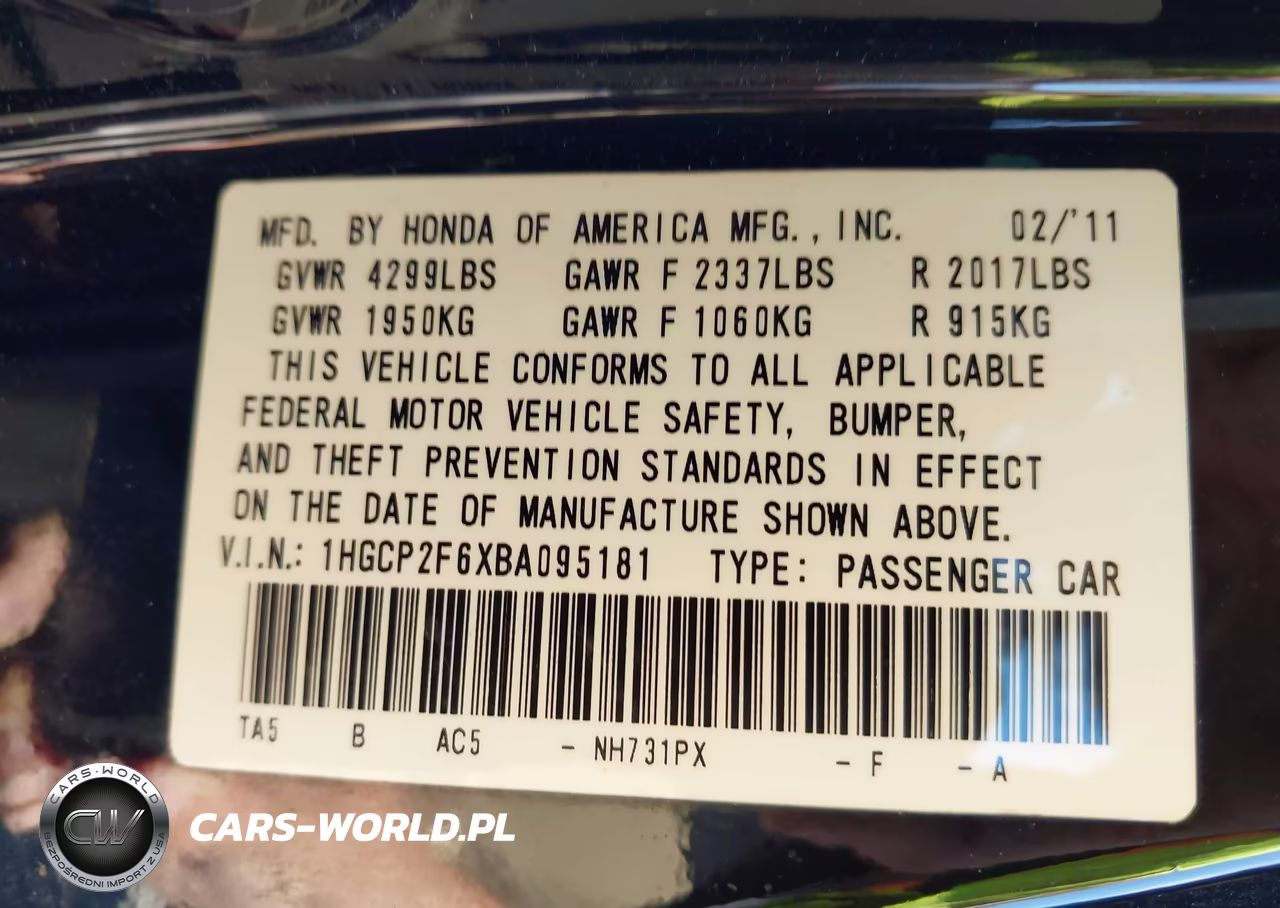 2011 Honda Accord 2.4 Se VIN:1HGCP2F6XBA095181 - 9