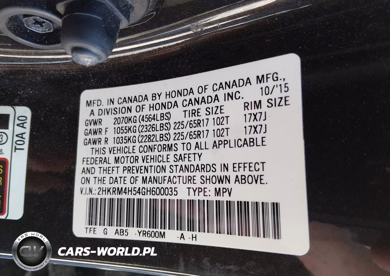 2016 Honda Cr-V Ex VIN:2HKRM4H54GH600035 - 9