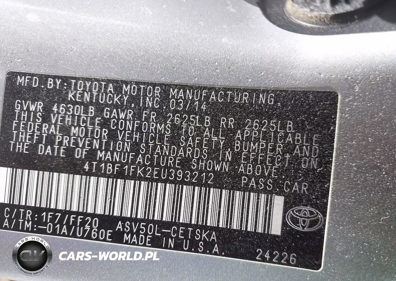 2014 Toyota Camry Se VIN:4T1BF1FK2EU393212 - 9