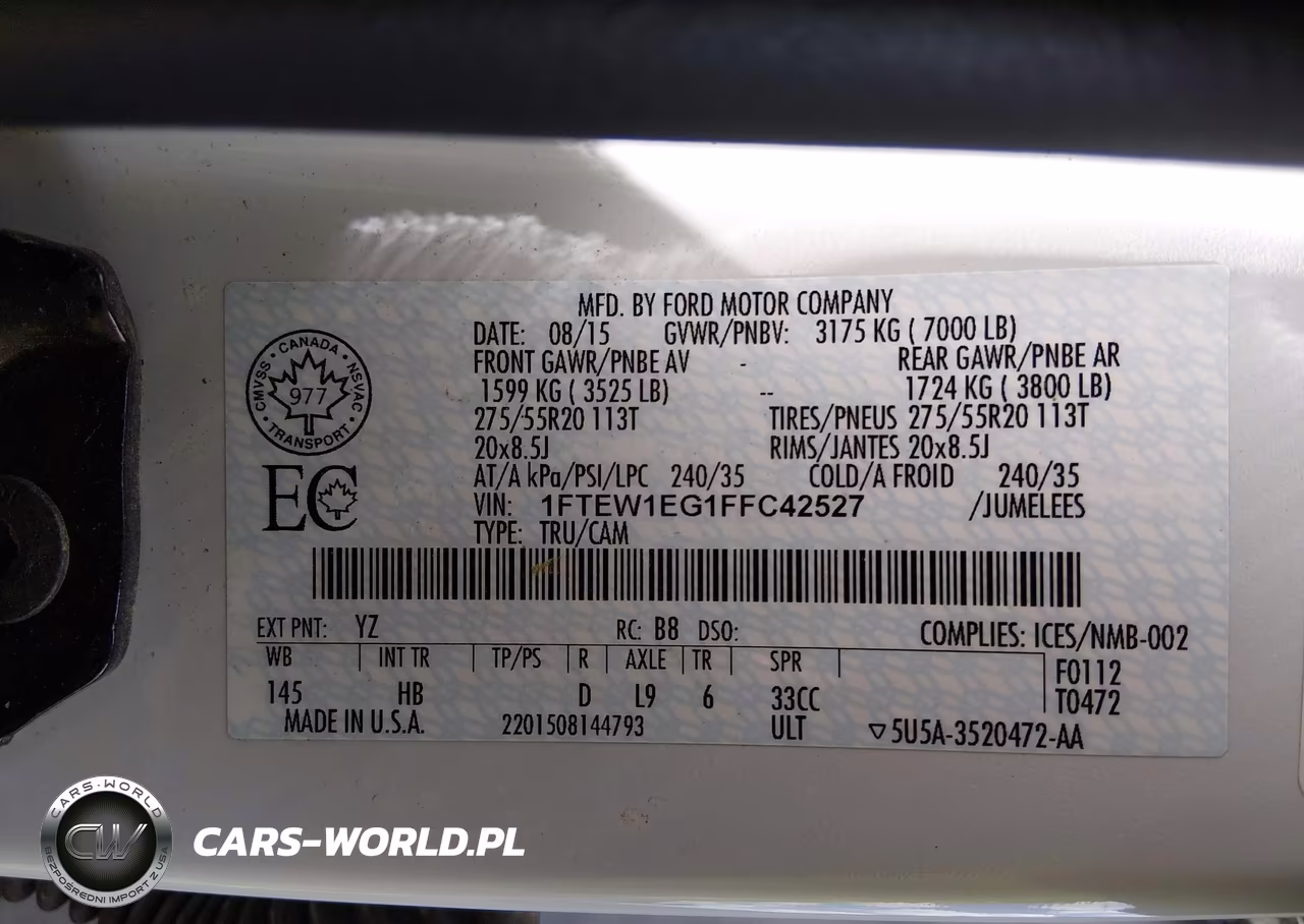2015 Ford F-150 Lariat VIN:1FTEW1EG1FFC42527 - 9