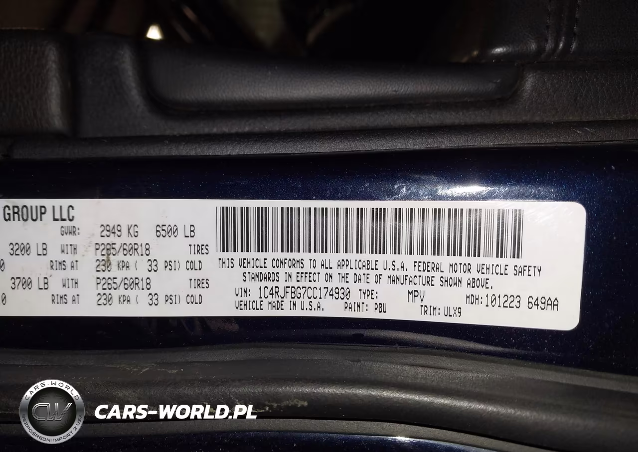 2012 Jeep Grand Cherokee Limited VIN:1C4RJFBG7CC174930 - 9