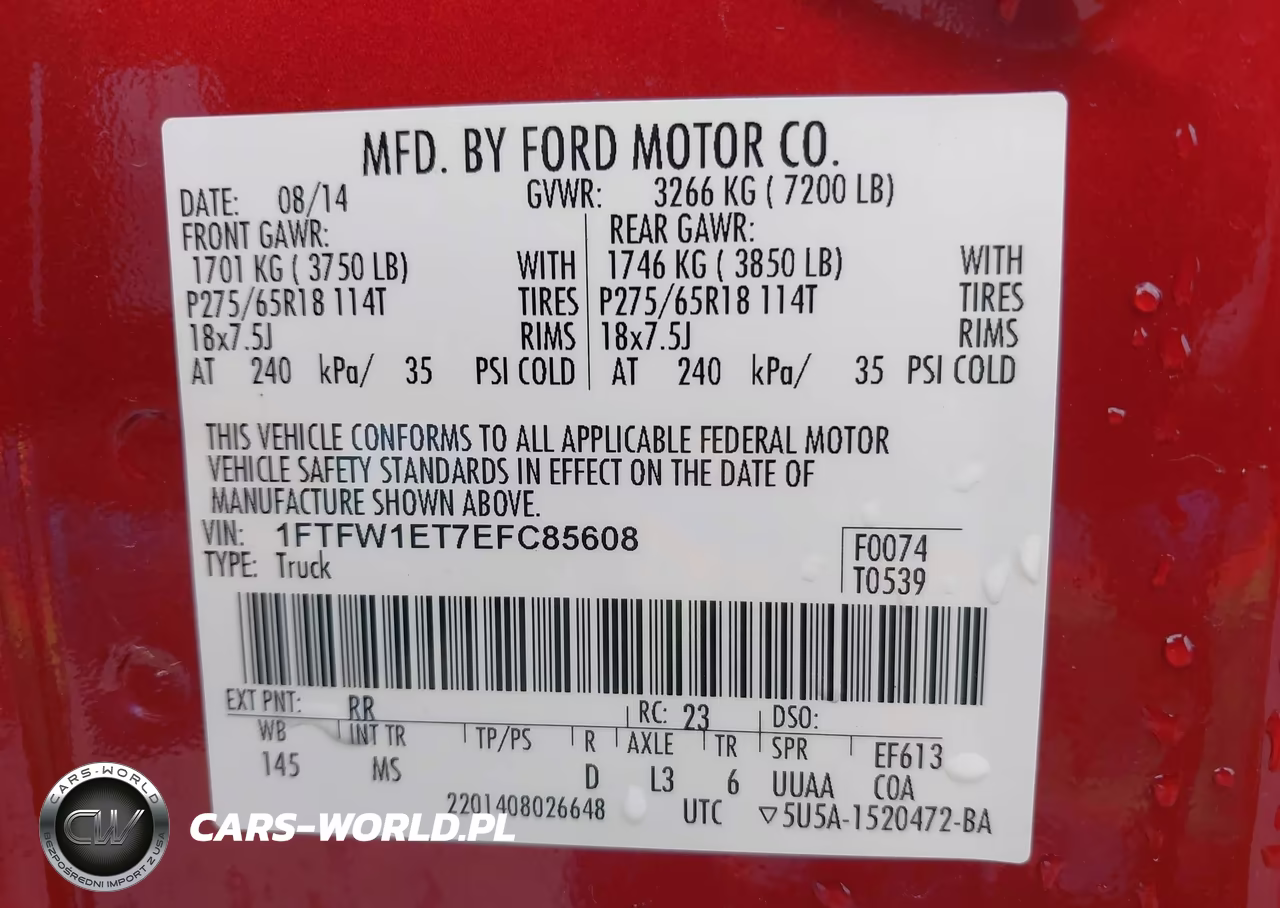 2014 Ford F-150 Xlt VIN:1FTFW1ET7EFC85608 - 9