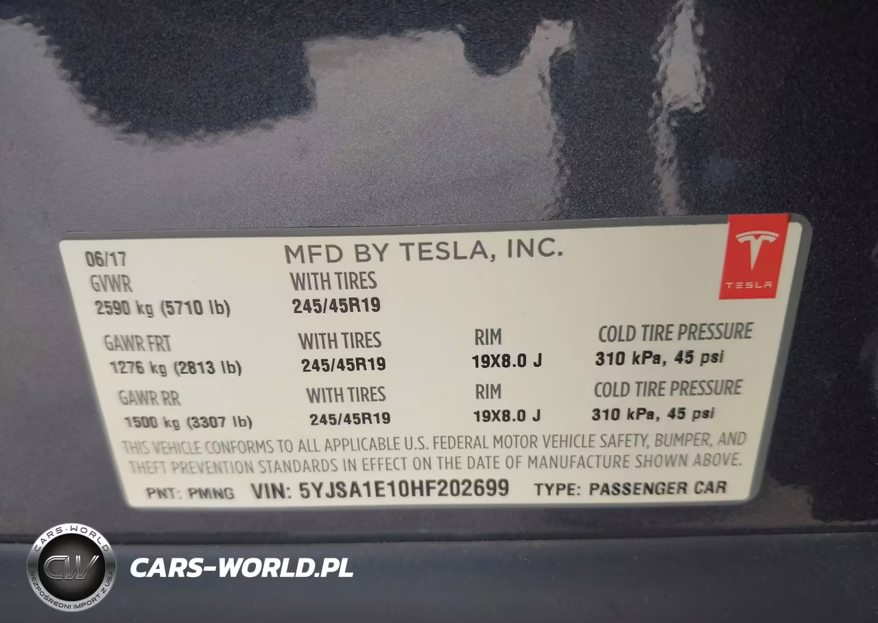 2017 Tesla Model S 60-75 VIN:5YJSA1E10HF202699 - 9