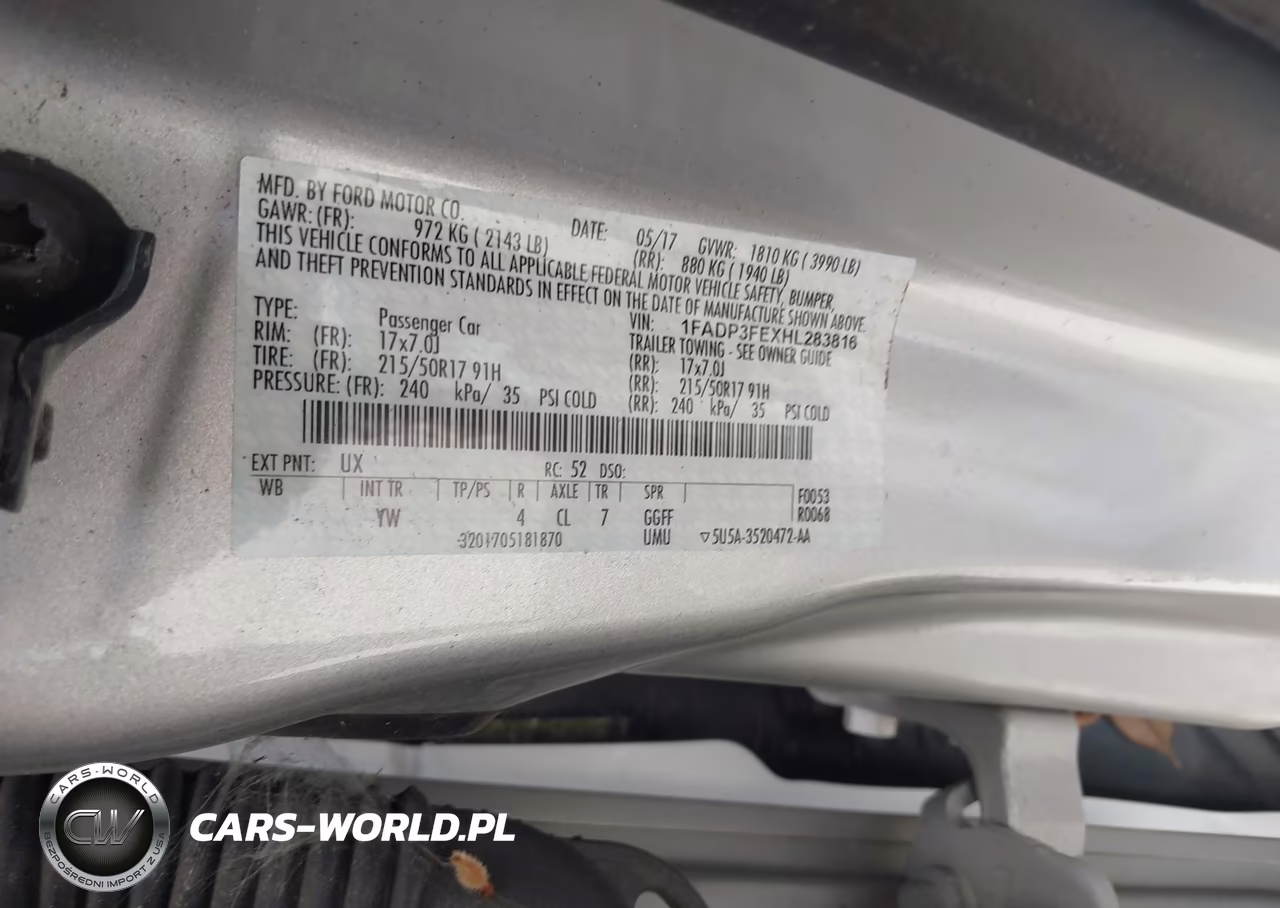 2017 Ford Focus Se VIN:1FADP3FEXHL283816 - 9