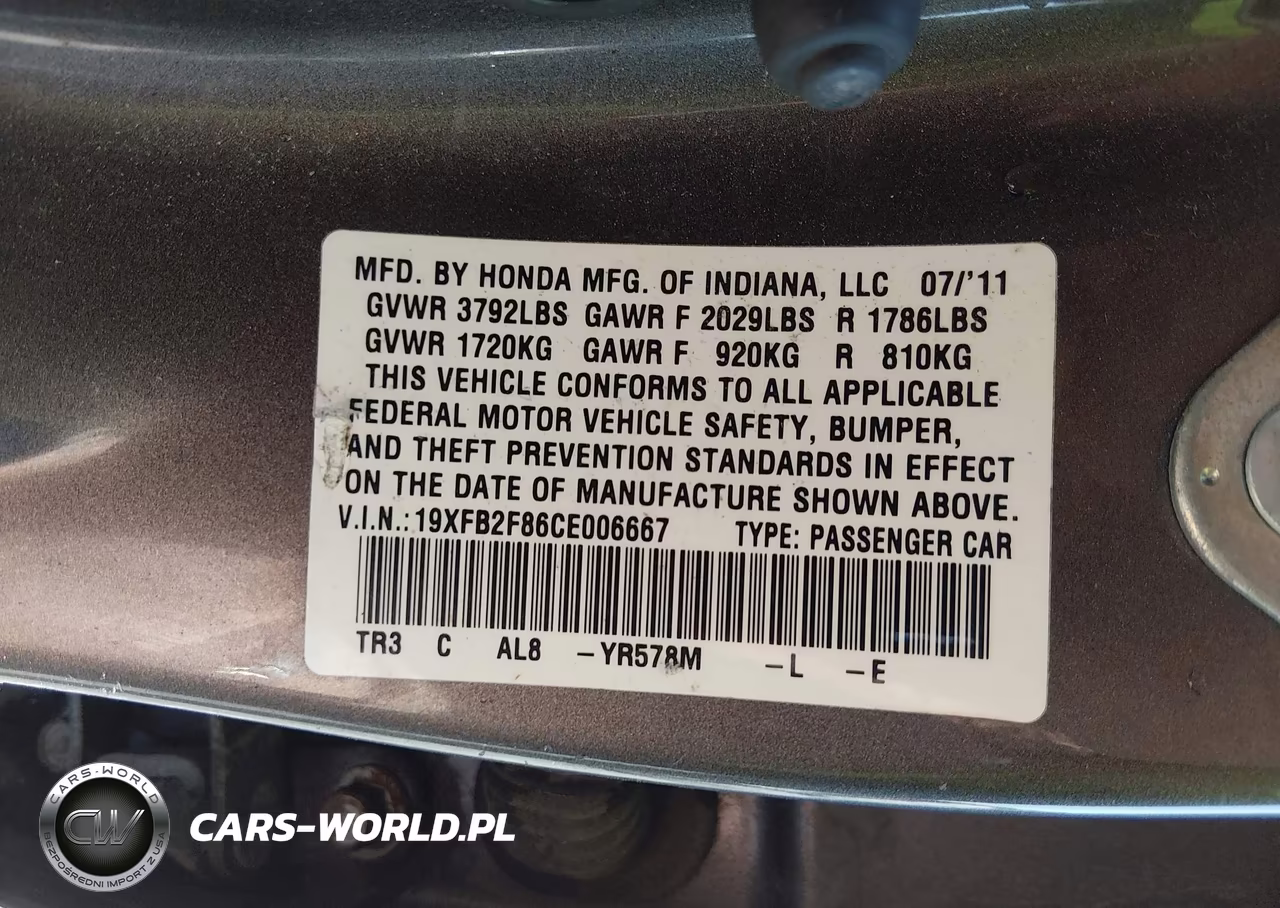 2012 Honda Civic Ex VIN:19XFB2F86CE006667 - 9