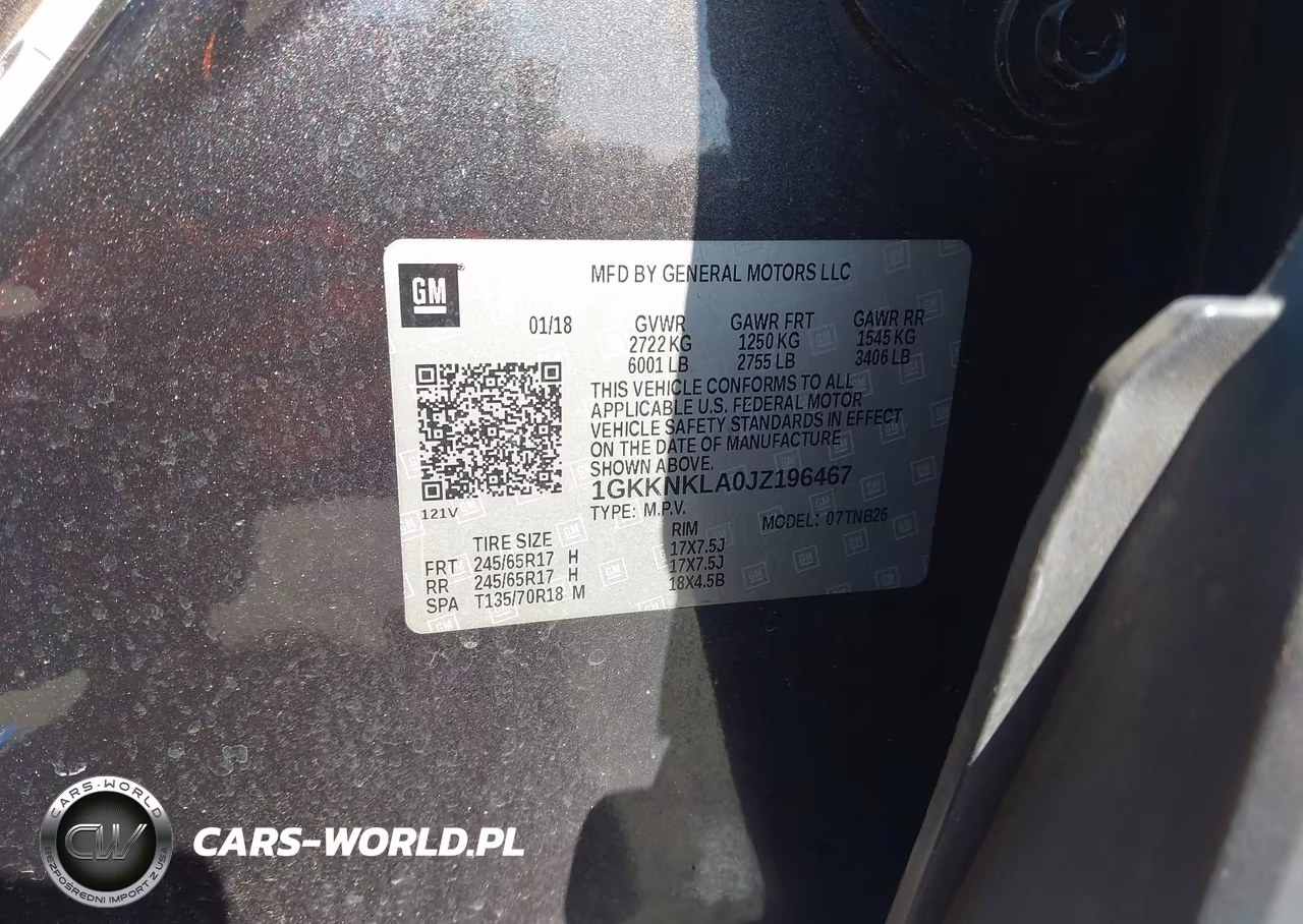 2018 GMC Acadia Sle-1 VIN:1GKKNKLA0JZ196467 - 9