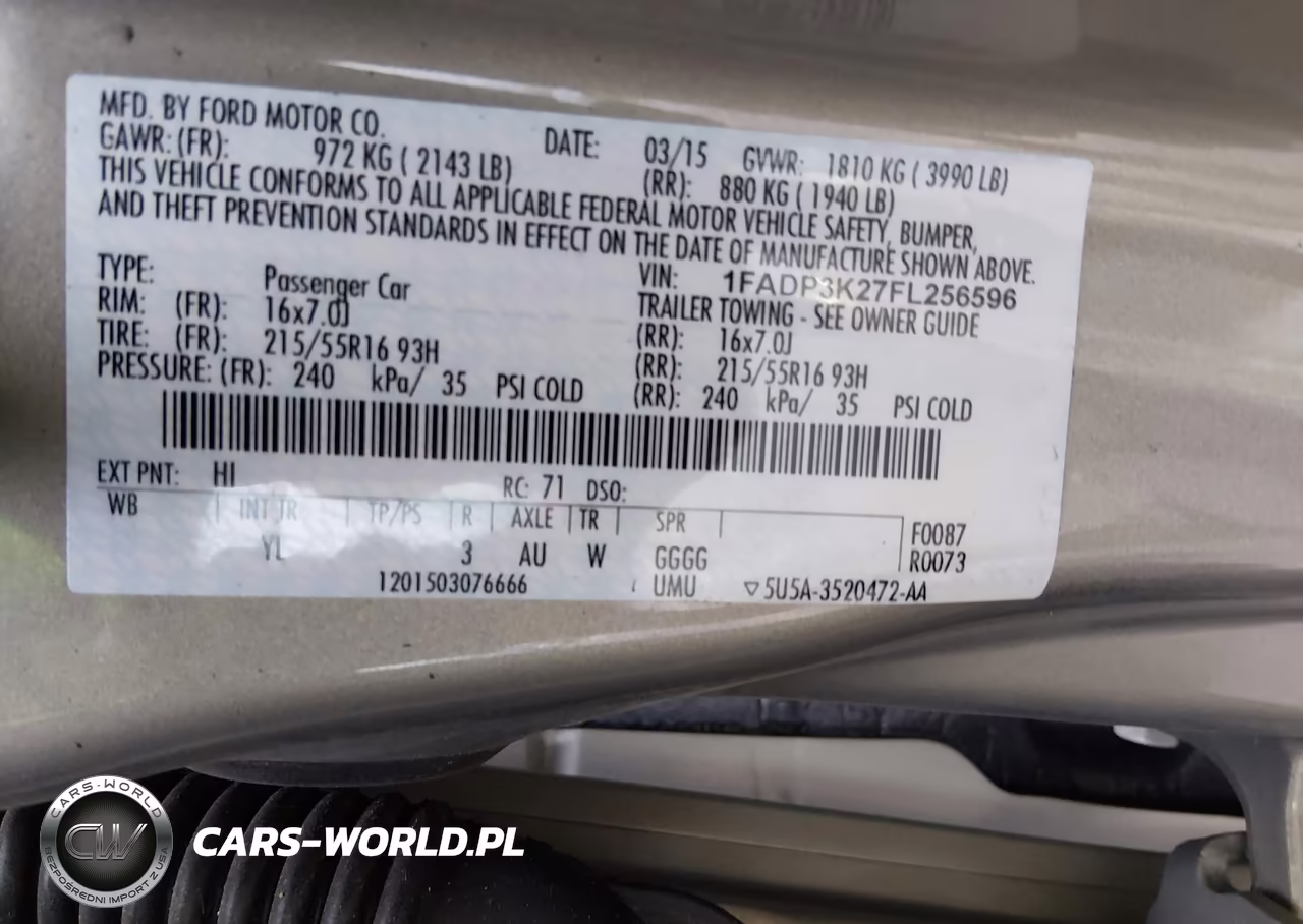 2015 Ford Focus Se VIN:1FADP3K27FL256596 - 9
