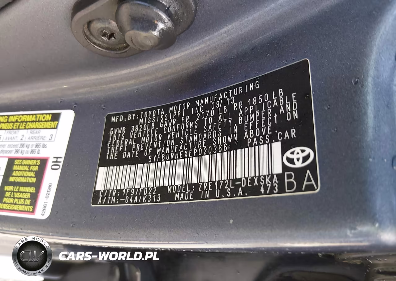 2014 Toyota Corolla S Plus VIN:5YFBURHEXEP020366 - 18