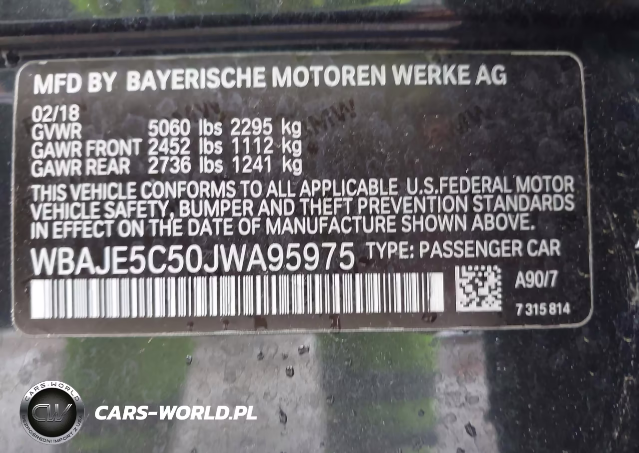 2018 BMW 540I VIN:WBAJE5C50JWA95975 - 9