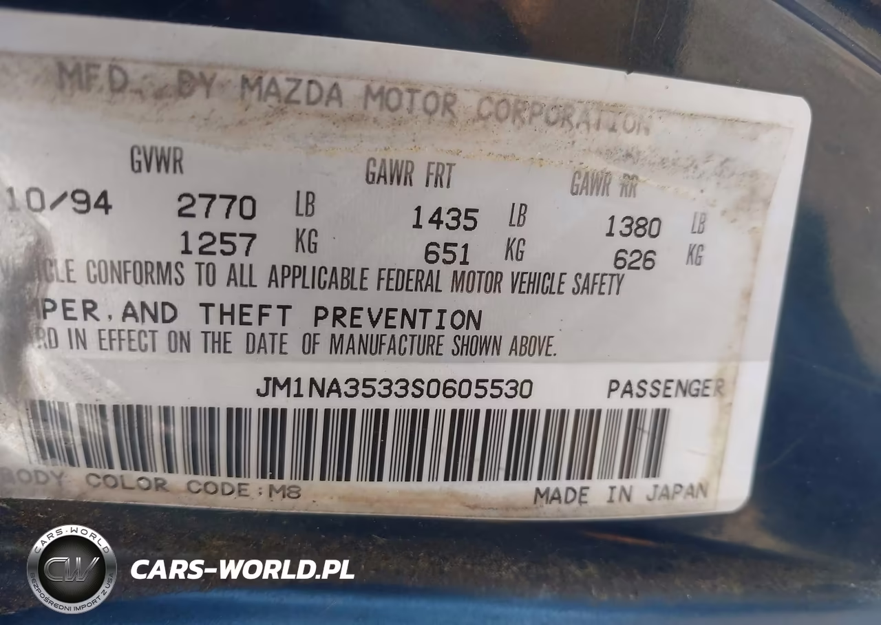 1995 Mazda Mx-5 Miata VIN:JM1NA3533S0605530 - 9