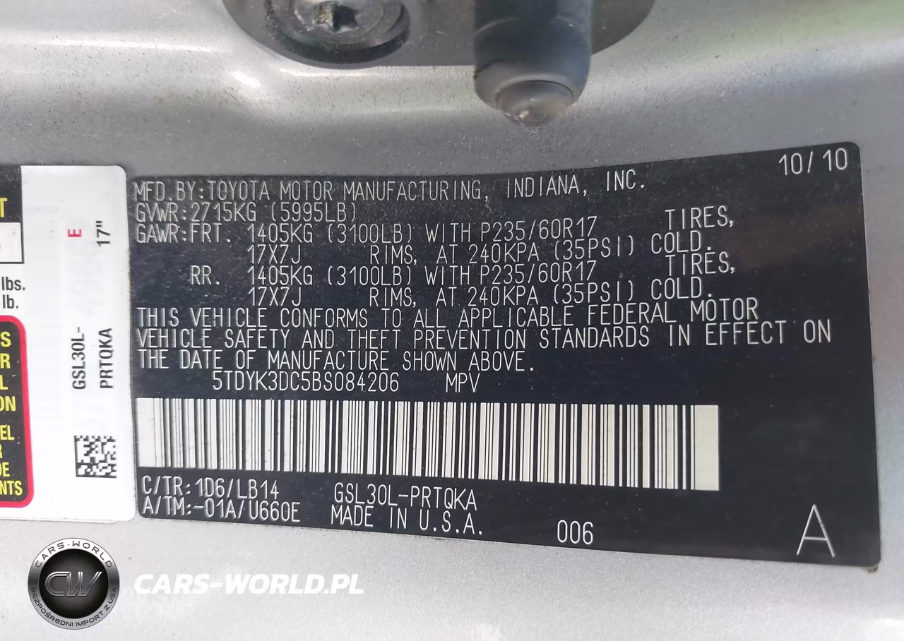 2011 Toyota Sienna Xle V6 VIN:5TDYK3DC5BS084206 - 9