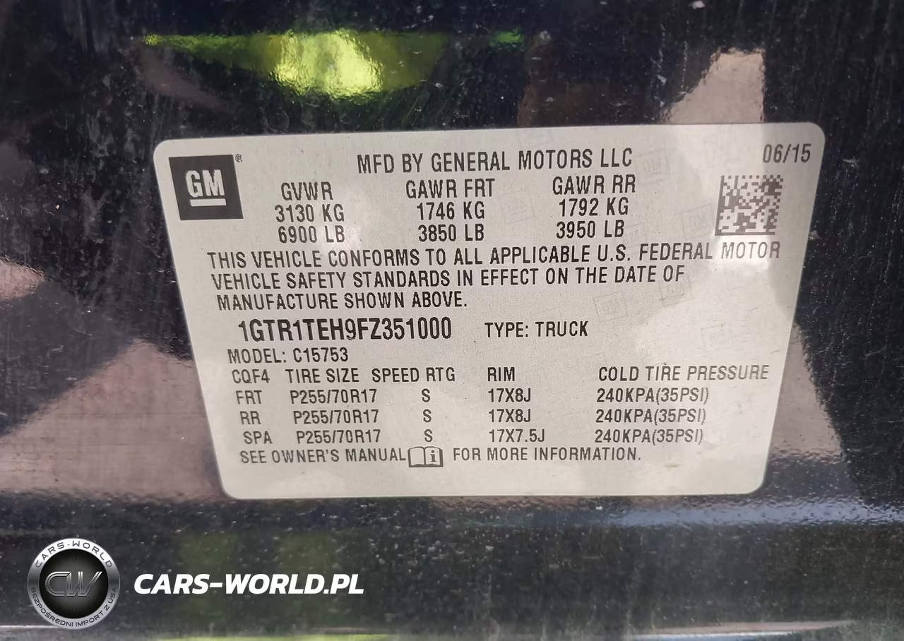 2015 GMC Sierra 1500 VIN:1GTR1TEH9FZ351000 - 9