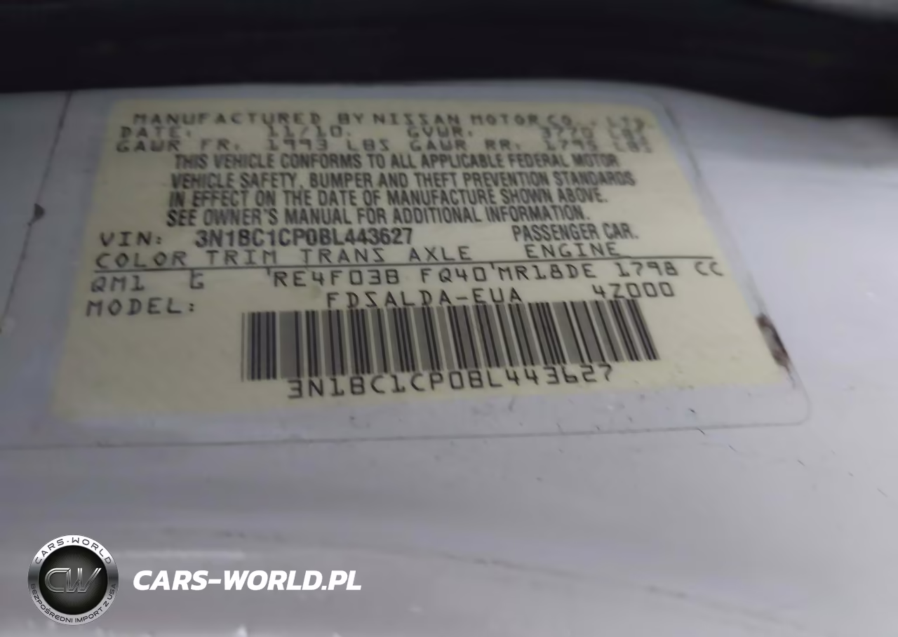 2011 Nissan Versa 1.8S VIN:3N1BC1CP0BL443627 - 7