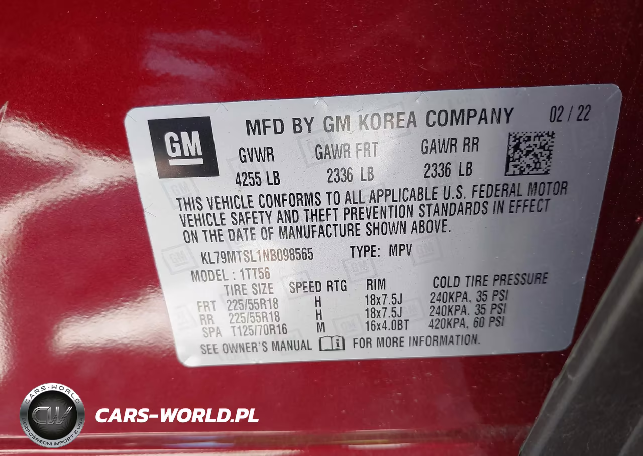 2022 Chevrolet Trailblazer Rs VIN:KL79MTSL1NB098565 - 9