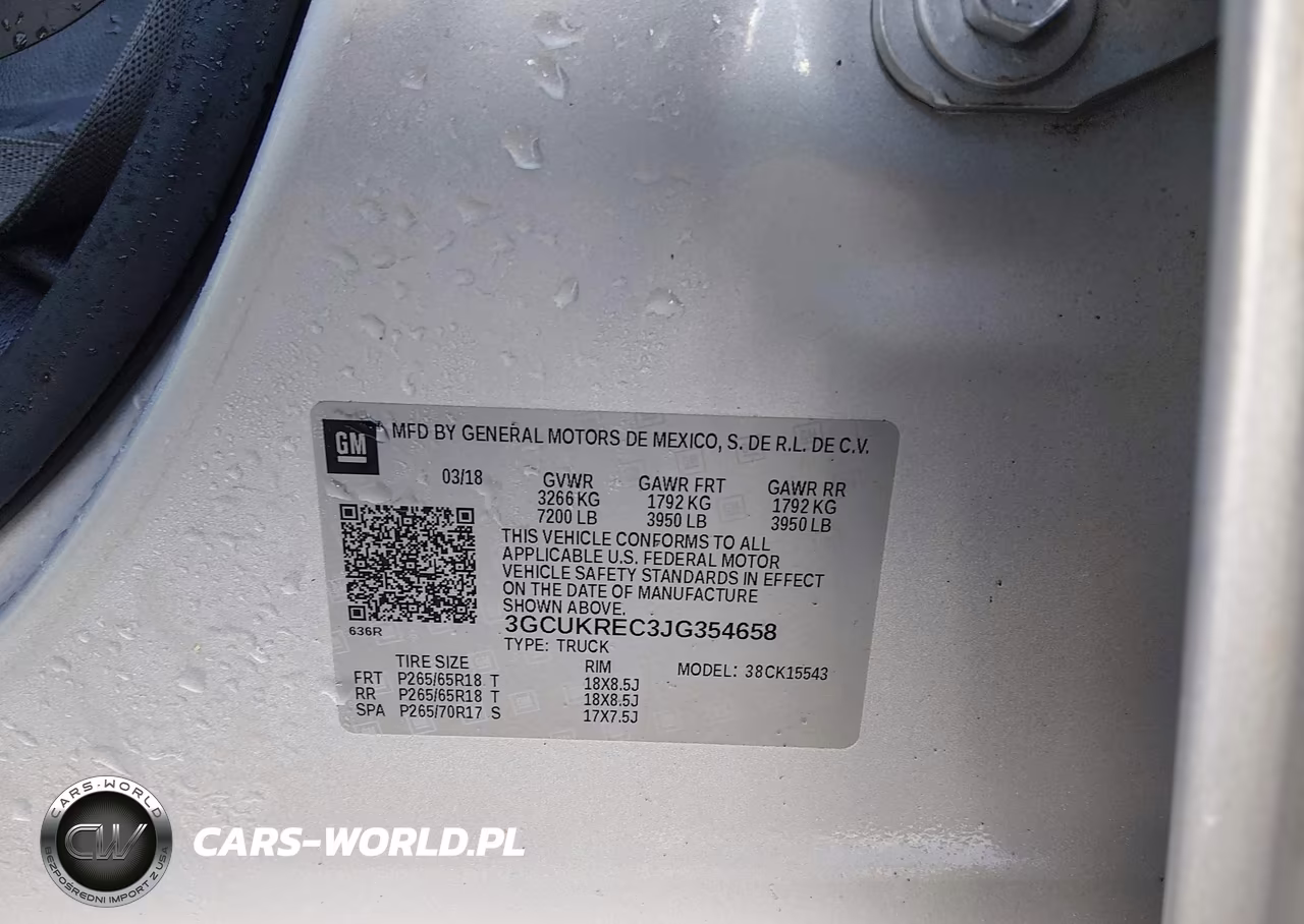 2018 Chevrolet Silverado 1500 2Lt VIN:3GCUKREC3JG354658 - 9