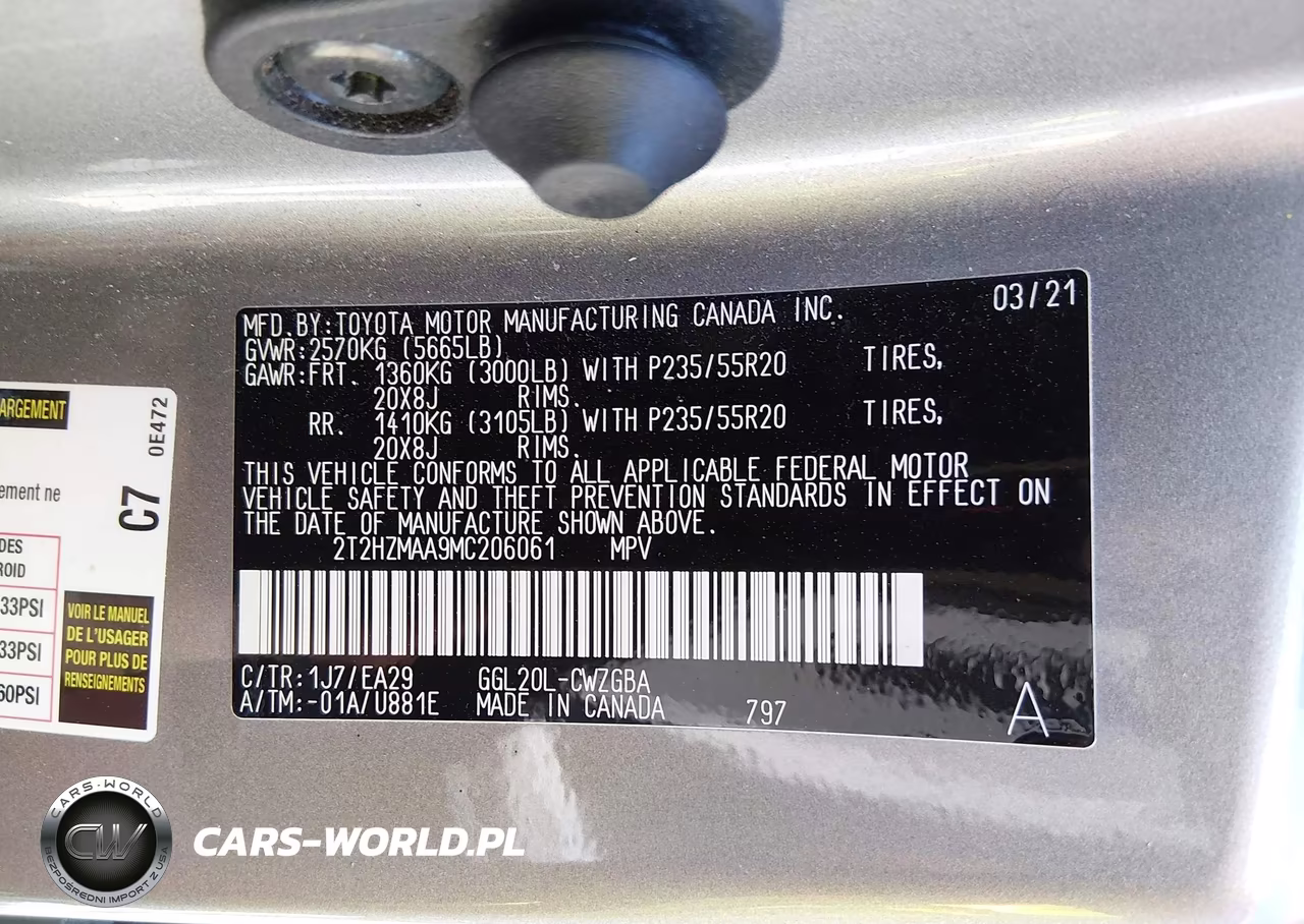 2021 Lexus Rx 350 VIN:2T2HZMAA9MC206061 - 9