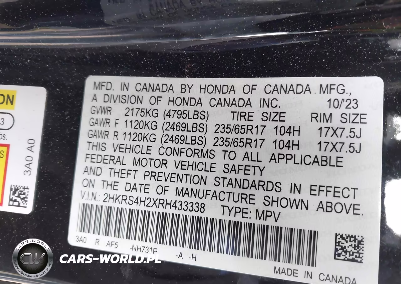 2024 Honda Cr-V Lx Awd VIN:2HKRS4H2XRH433338 - 9