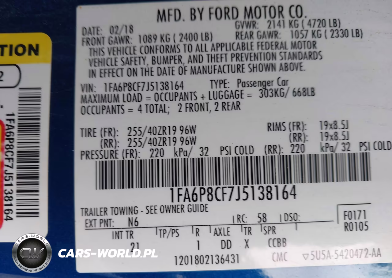 2018 Ford Mustang Gt VIN:1FA6P8CF7J5138164 - 9