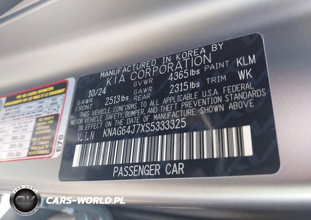 2025 Kia K5 Gt-Line VIN:KNAG64J7XS5333325 - 9